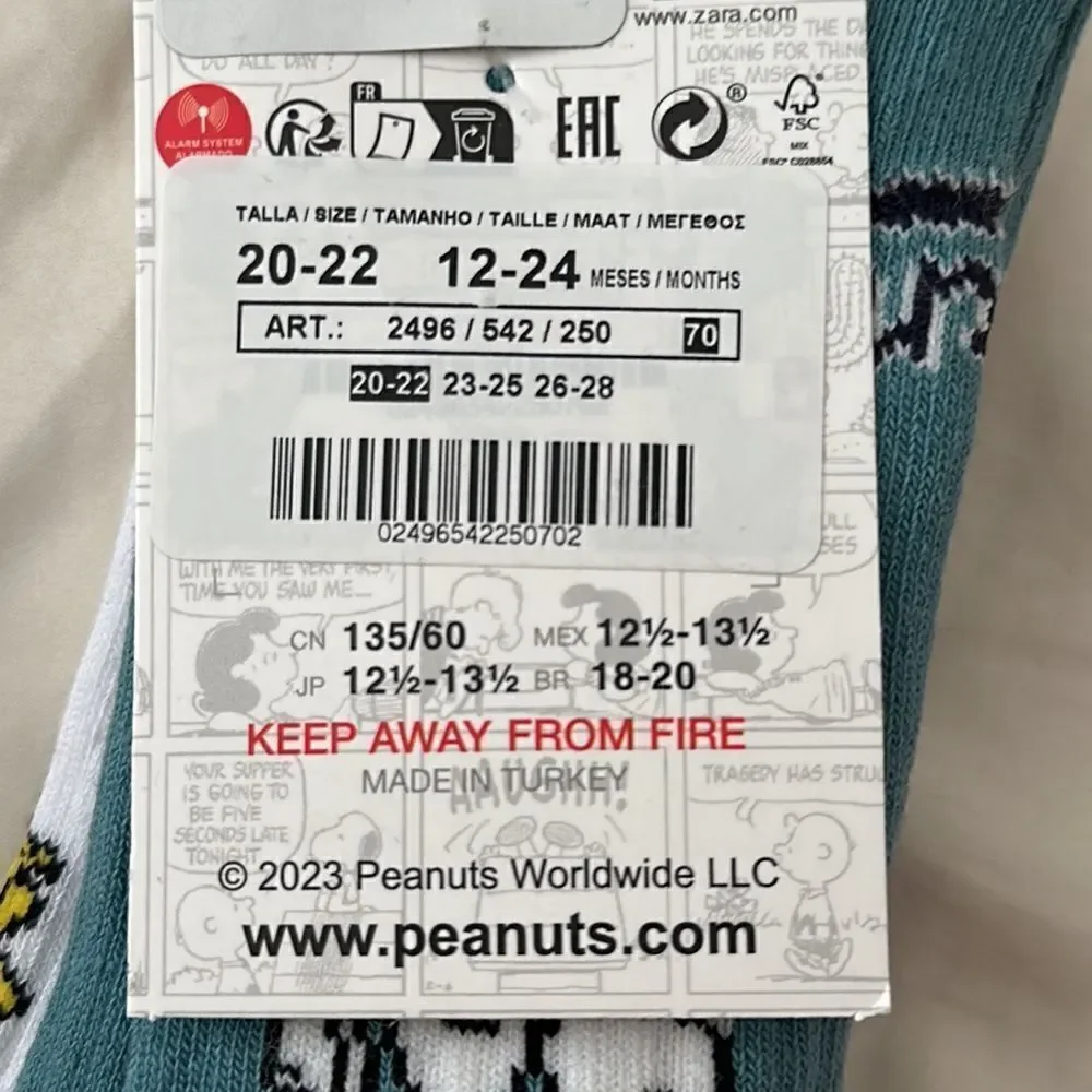 ZARA Kids | White/Green | TWO-PACK OF SNOOPY PEANUTS™ SOCKS